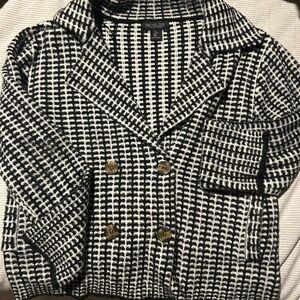Eloquii Black and White Checkered Blazer